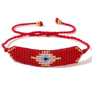 Red Beaded Evil Eye Bracelet N1830